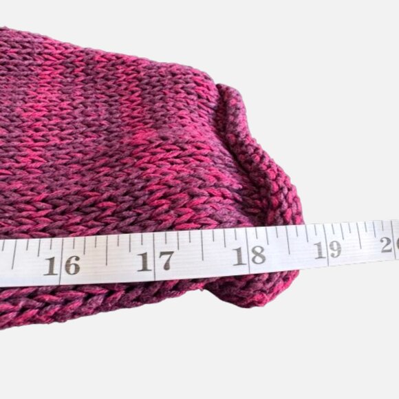 VTG Gina Peters Burgundy Cable Knit Roll Neck Bobble Sweater (Size M) - Picture 13 of 13